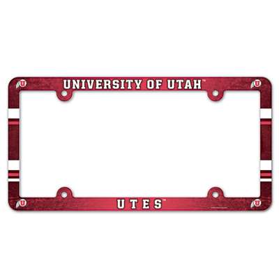 Utah Utes Plastic License Plate Frame