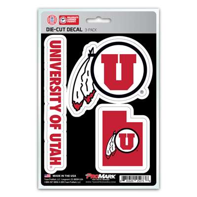 Utah Utes Decals - 3 Pack