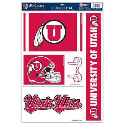 Utah Utes Multi-Use Decal Set - 11" x 17"