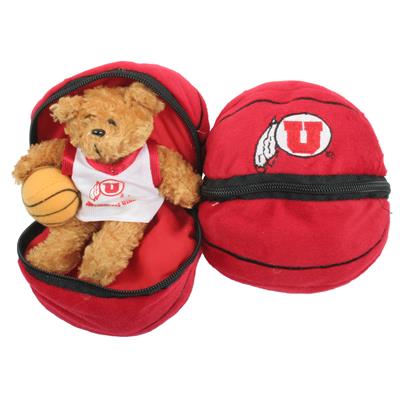 Utah Utes Stuffed Bear in a Ball - Basketball