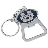 Utah State Aggies Metal Key Chain And Bottle Opener W/domed Insert