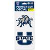 Utah State Aggies Perfect Cut Decal 4" x 4" - Set of 2