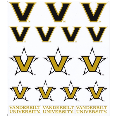 Vanderbilt Commodores Multi-Purpose Vinyl Sticker Sheet