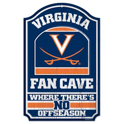 Virginia Cavaliers Fan Cave Wood Sign