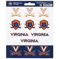 Virginia Cavaliers Mini Decals - 12 Pack