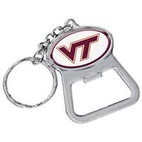 Virginia Tech Hokies Metal Key Chain And Bottle Opener W/domed Insert