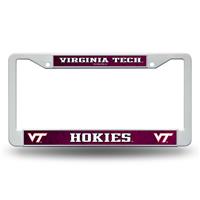 Virginia Tech Hokies White Plastic License Plate Frame