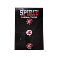 Washington State Cougars Metal Logo Button Covers - Set Of 3