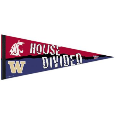 Washington State Cougars/washington Huskies Rivalry A House Divided Premium Pennant - 12