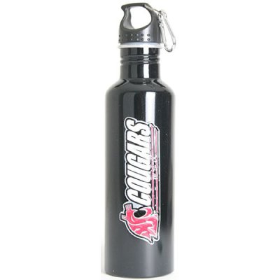 Washington State Cougars Aluminum Water Bottle - Wide Mouth - Black