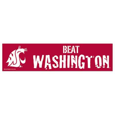 Washington State Cougars Bumper Sticker - Beat Washington