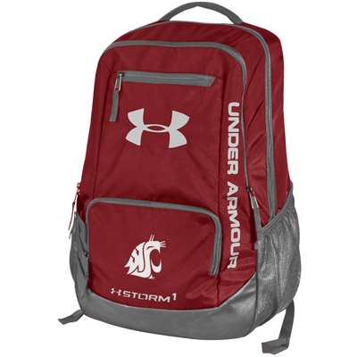 Washington State Cougars Under Armour Hustle Backpack - Crimson