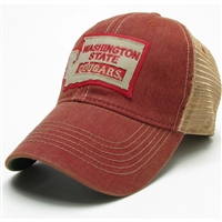 Washington State Cougars Legacy Trucker Hat - Crimson - State Logo