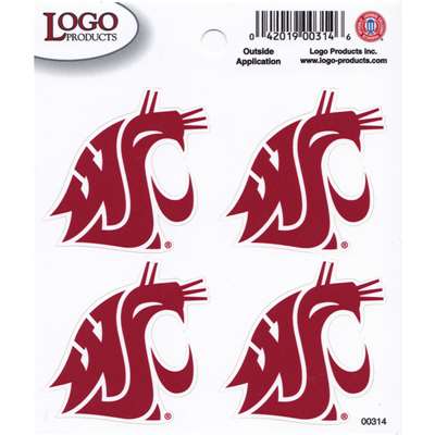 Washington State Cougars Logo Decal Sheet - 4 Decals