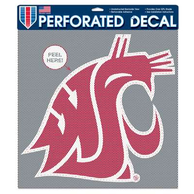 Washington State Cougars Large Perforated Vinyl Window Decal - 17" x 17"