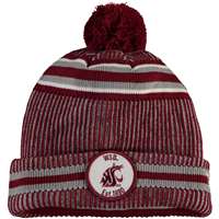 Washington State Cougars New Era Patch Sport Knit Beanie