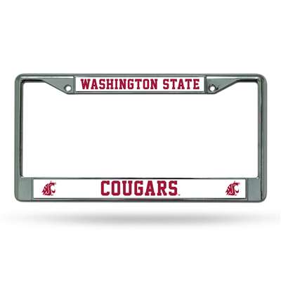 Washington State Cougars Metal License Plate Frame - White Insets