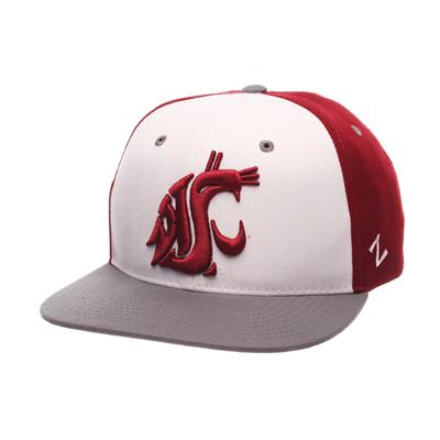 Washington State Cougars Zephyr Snapback Hat - Whi