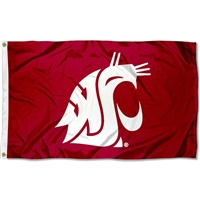 Washington State Cougars 4' x 6' Applique Flag