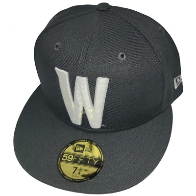 Washington State Cougars New Era 5950 Fitted Baseball Hat - Dark Grey