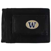 Washington Huskies Leather Card Holder Money Clip