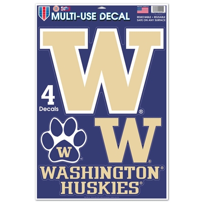 Washington Huskies Multi-Use Decal Set  - 11" x 17"