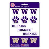 Washington Huskies Mini Decals - 12 Pack