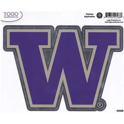 Washington Huskies Logo Decal - Chrome Outline - 7.25" x 5.25"