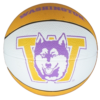 Washington Huskies Mini Rubber Basketball - Retro Design