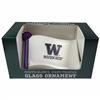 Washington Huskies Glass Christmas Ornament - Flag