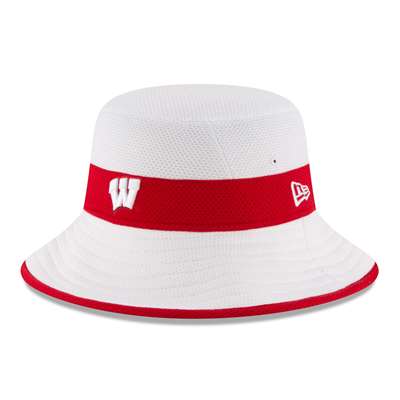 Wisconsin Badgers New Era Training Bucket Hat - White