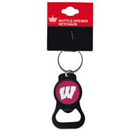 Wisconsin Badgers Bottle Opener Keychain - Black