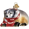 Badger Glass Christmas Ornament