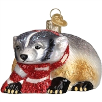 Badger Glass Christmas Ornament