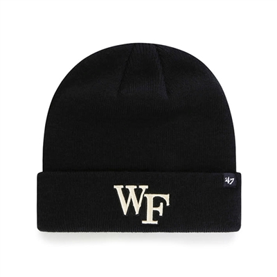 Wake Forest Demon Deacons 47 Brand Raised Cuff Knit Beanie - Black