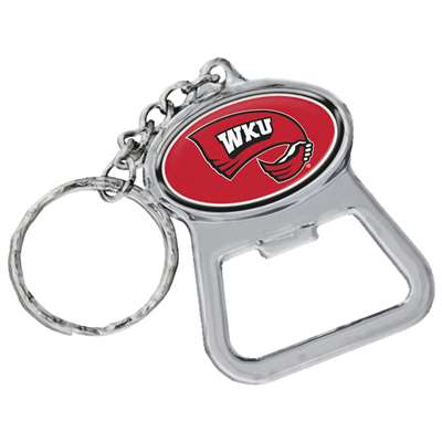 Western Kentucky Hilltoppers Metal Key Chain And Bottle Opener W/domed Insert