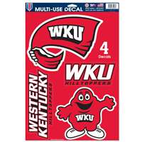 Western Kentucky Hilltoppers Multi-Use Decal Set - 11" x 17"