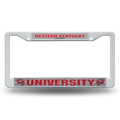 Western Kentucky Hilltoppers White Plastic License Plate Frame