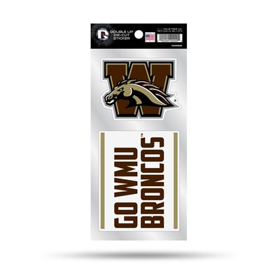 Western Michigan Broncos Double Up Die Cut Decal Set