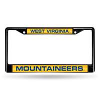 West Virginia Mountaineers Inlaid Acrylic Black License Plate Frame