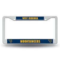 West Virginia Mountaineers White Plastic License Plate Frame