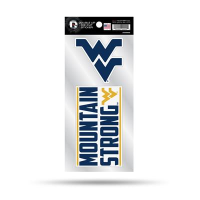 West Virginia Mountaineers Double Up Die Cut Decal Set