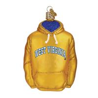 West Virginia Mountaineers Glass Christmas Ornament - Hoodie