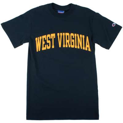 West Virginia T-shirt - West Virginia Arched - By Champion - Marine Navy