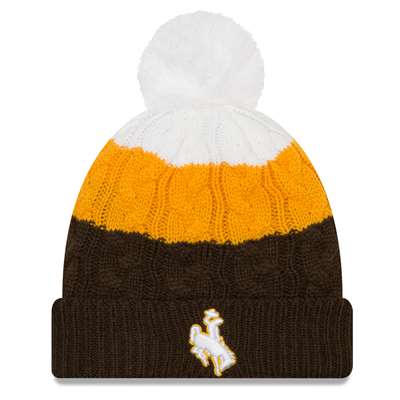 Wyoming Cowboys Women's Faded Pom Beanie - Brown