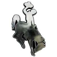 Wyoming Cowboys Chrome Plastic Auto Emblem