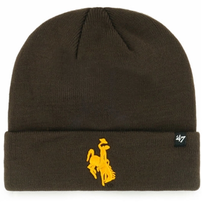 Wyoming Cowboys 47 Brand Raised Cuff Knit Beanie -