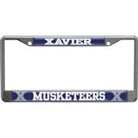 Xavier Musketeers Metal License Plate Frame w/Domed Acrylic